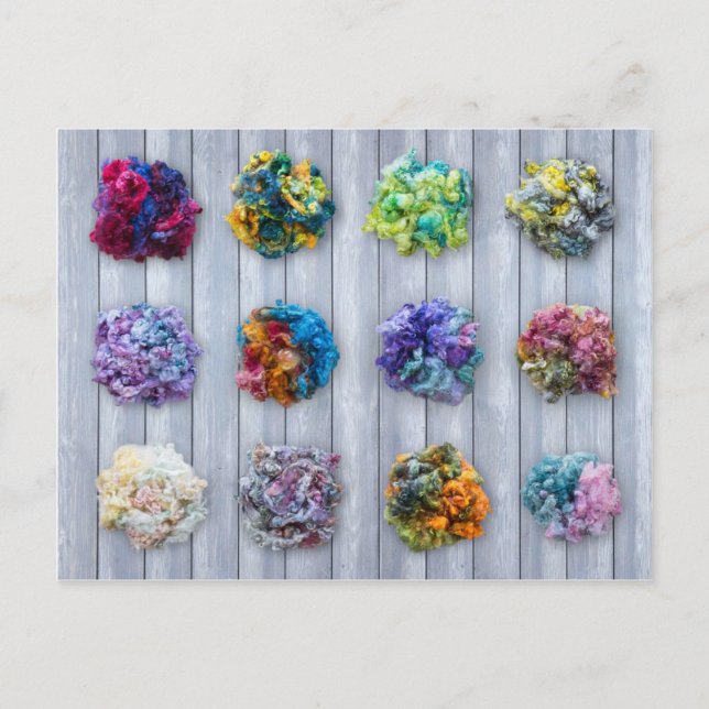 English Leicester Longwool Dyed Fibre Postcard Postkarte (Vorderseite)