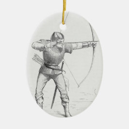English Longbowman Keramik Ornament
