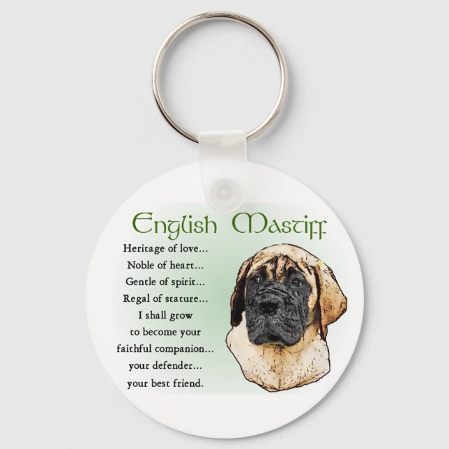 English Mastiff Art Geschenke Schlüsselanhänger (Vorderseite)