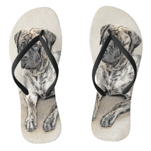 English Mastiff (Brindle) Malerei - Dog Art Flip Flops
