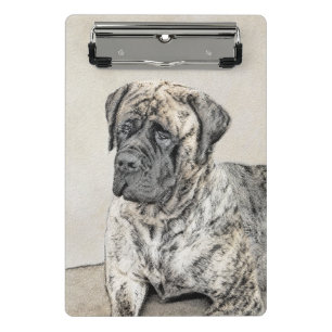 English Mastiff (Brindle) Malerei - Dog Art Mini Klemmbrett