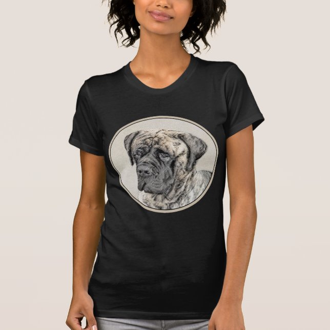 English Mastiff (Brindle) Malerei - Dog Art T-Shirt (Vorderseite)
