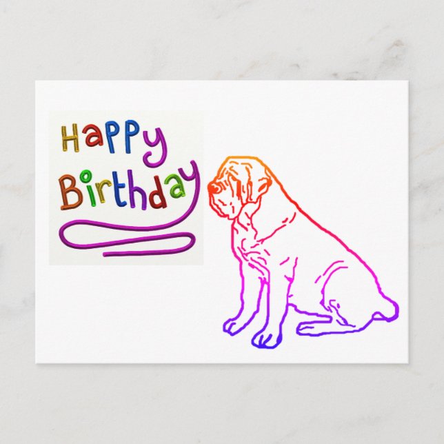 English Mastiff bunte Schrift Dogge Postkarte (Vorderseite)