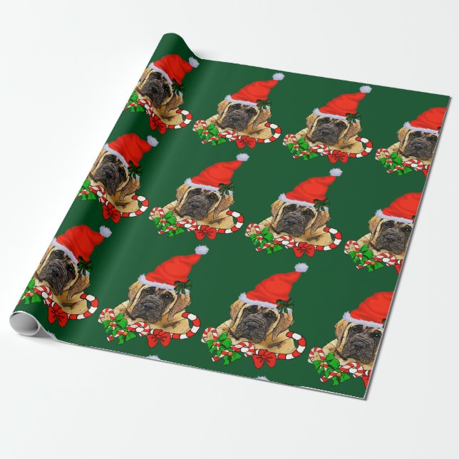English Mastiff Christmas Geschenkpapier (Ungerollt)