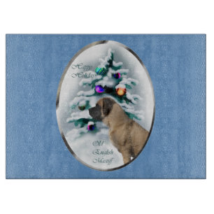 English Mastiff Christmas Schneidebrett