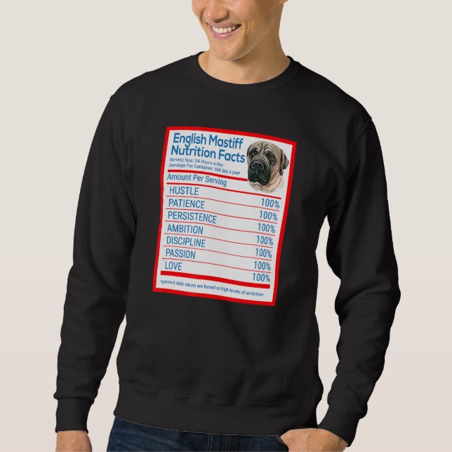 English Mastiff Dog Breed Eigentümer Ernährung Fak Sweatshirt (Vorderseite)