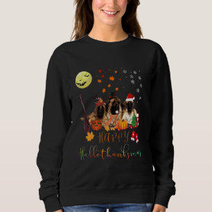 English Mastiff Dog Happy Hallothanksmas Familie X Sweatshirt