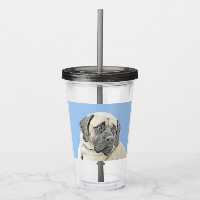 English Mastiff (Fawn) Malerei - Original Dog Art Acryltrinkbecher (Vorderseite)