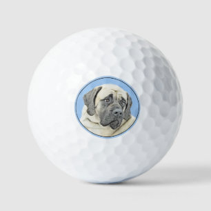 English Mastiff (Fawn) Malerei - Original Dog Art Golfball