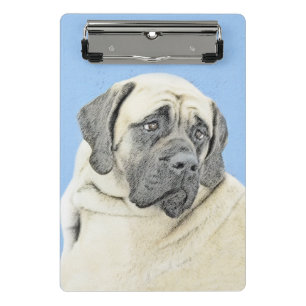 English Mastiff (Fawn) Malerei - Original Dog Art Mini Klemmbrett