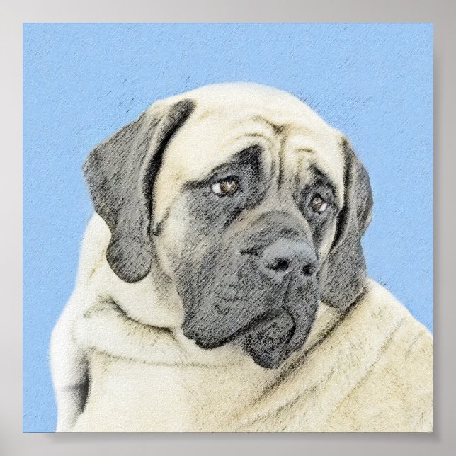 English Mastiff (Fawn) Malerei - Original Dog Art Poster (Vorne)
