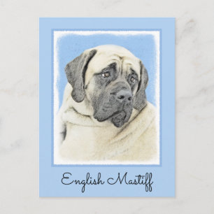 English Mastiff (Fawn) Malerei - Original Dog Art Postkarte