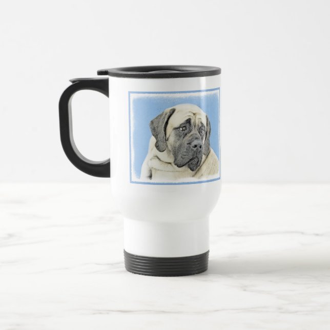 English Mastiff (Fawn) Malerei - Original Dog Art Reisebecher (Links)