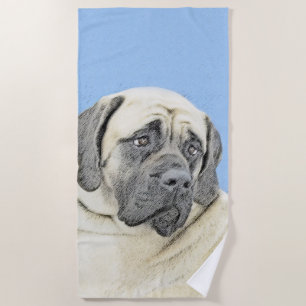 English Mastiff (Fawn) Malerei - Original Dog Art Strandtuch