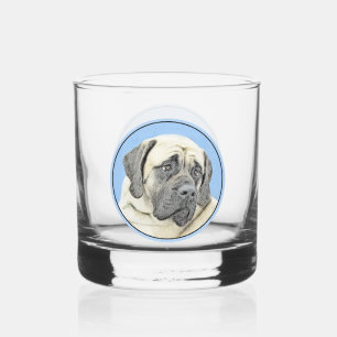English Mastiff (Fawn) Malerei - Original Dog Art Whiskyglas