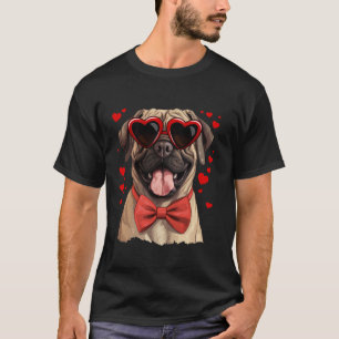 English Mastiff Hund Herz Sonnenbrille Bow Krawatt T-Shirt