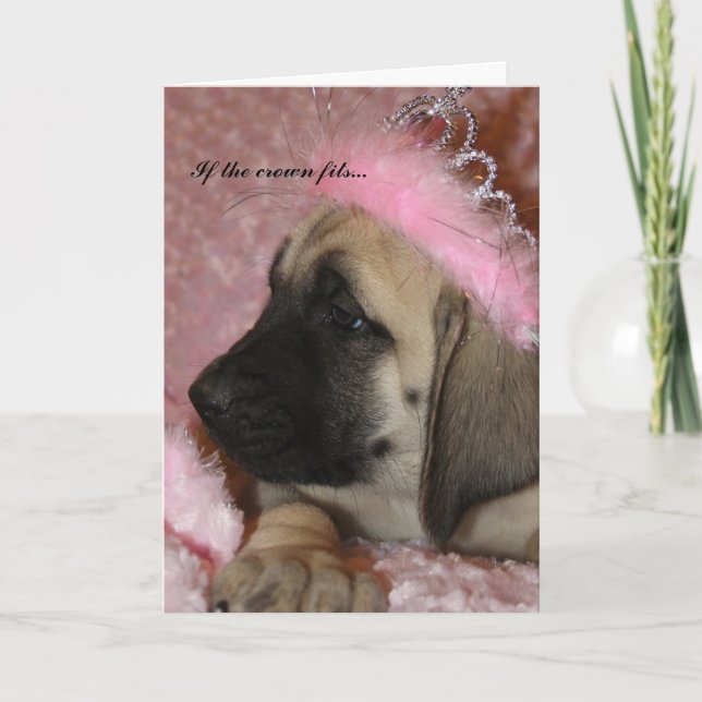 English Mastiff Puppy krönte Prinzessin Karte (Vorderseite)