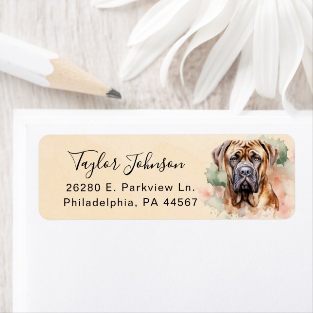 English Mastiff Return Address Label (Insitu)