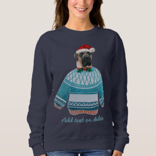 English Mastiff Xmas Ugly Christmas Hund Mama Sweatshirt