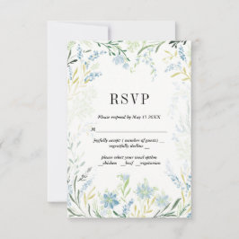 English Meadow Delicate Blume Weddinge RSVP Card Karte
