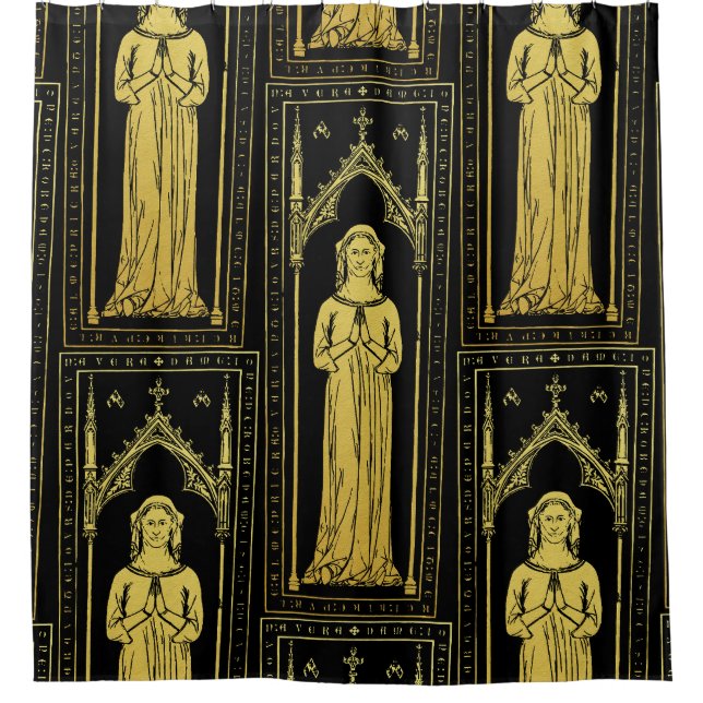English Medieval Portrait 1300 Lady Joan Cobham Duschvorhang (Vorderseite)