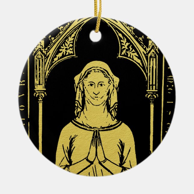 English Medieval Portrait 1300 Lady Joan Cobham Keramik Ornament (Vorne)