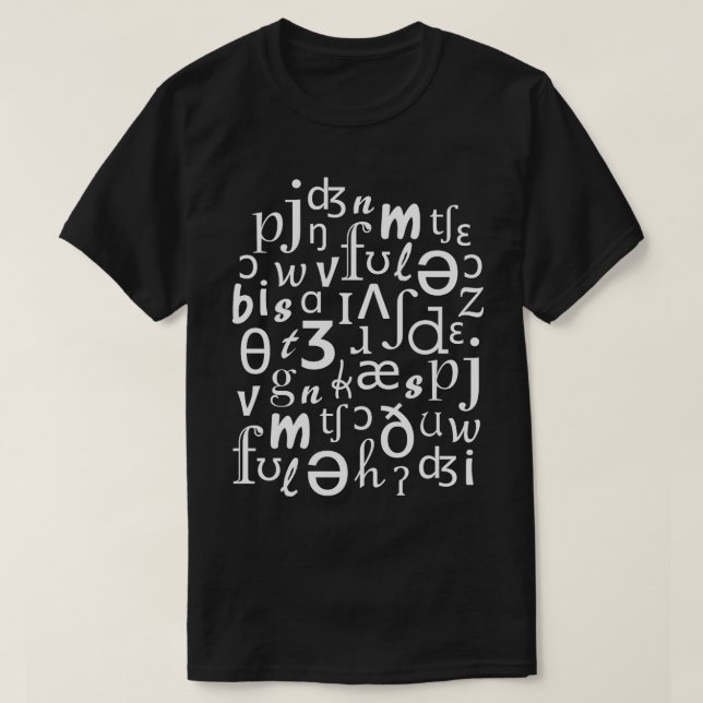 English Phonetic Sounds Linguistics Black T-Shirt (Design vorne)