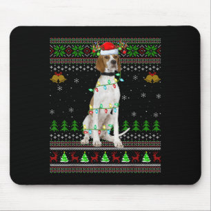 English Pointer Dog Ugly Christmas Sweaters Holida Mousepad