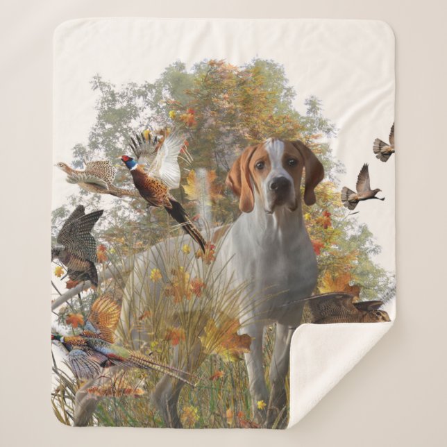 English Pointer Fleece Blanket Sherpadecke (Vorderseite)