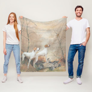 English Pointer jagt die Fasans Fleecedecke