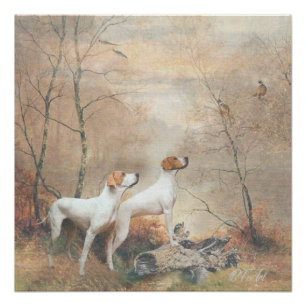 English Pointer jagt die Fasans Poster