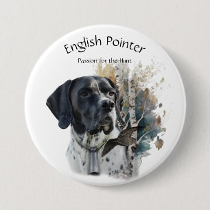 English Pointer , Leidenschaft für die Jagd , Kuns Button