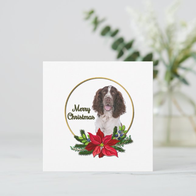 English Pointer Red & Green Christmas Karte (Stehend Vorderseite)