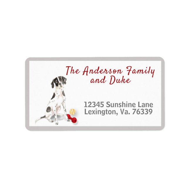 English Pointer Toys Zuhause Rücksendeadresse Adressaufkleber (Vorne)
