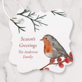 English RedBrustbrust Robin Bird Weihnachten Geschenkanhänger