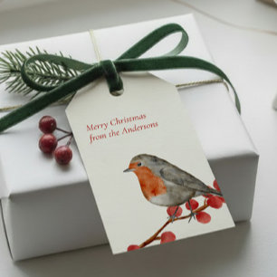 English Redust Robin Frohe Weihnachtsfeiertage Geschenkanhänger