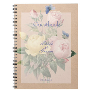 English Rose Butterfly Garden Wedbook Notizblock