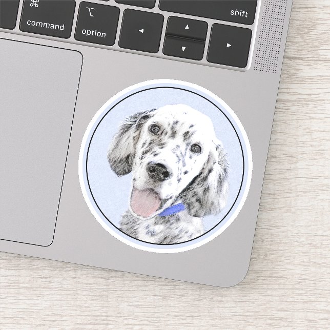 English Setter Blue Belton Malerei Hund Art Aufkleber (Detail)