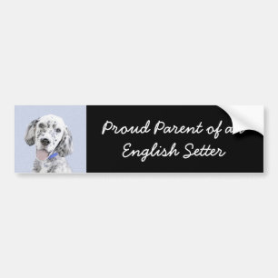 English Setter Blue Belton Malerei Hund Art Autoaufkleber