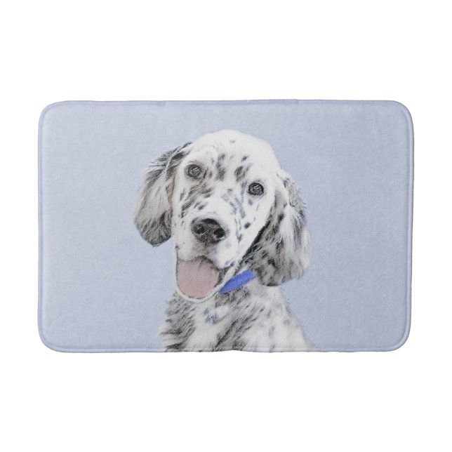 English Setter Blue Belton Malerei Hund Art Badematte (Vorderseite)