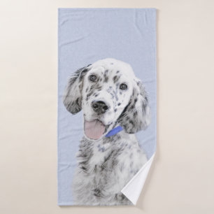 English Setter Blue Belton Malerei Hund Art Badhandtuch Set