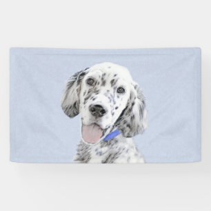 English Setter Blue Belton Malerei Hund Art Banner