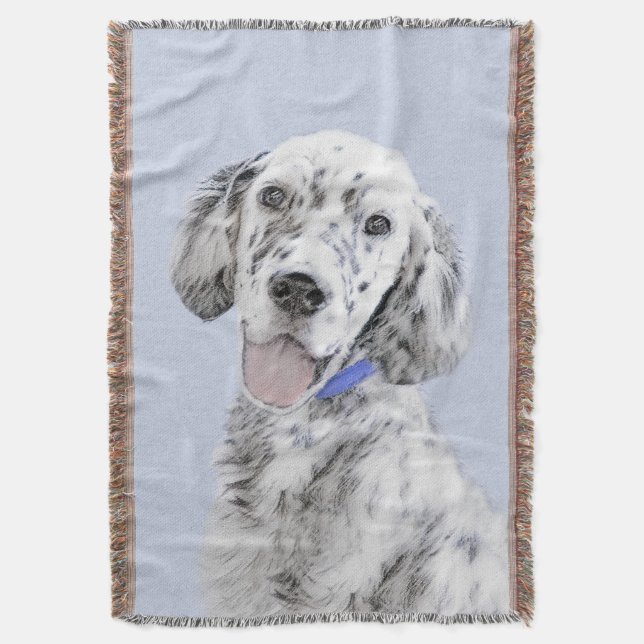 English Setter Blue Belton Malerei Hund Art Decke (Vorderseite Vertikal)