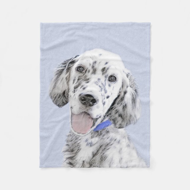 English Setter Blue Belton Malerei Hund Art Fleecedecke (Vorderseite)