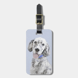English Setter Blue Belton Malerei Hund Art Gepäckanhänger