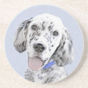 English Setter Blue Belton Malerei Hund Art Getränkeuntersetzer