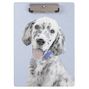 English Setter Blue Belton Malerei Hund Art Klemmbrett