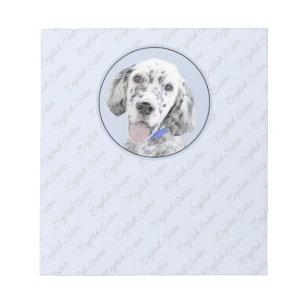 English Setter Blue Belton Malerei Hund Art Notizblock