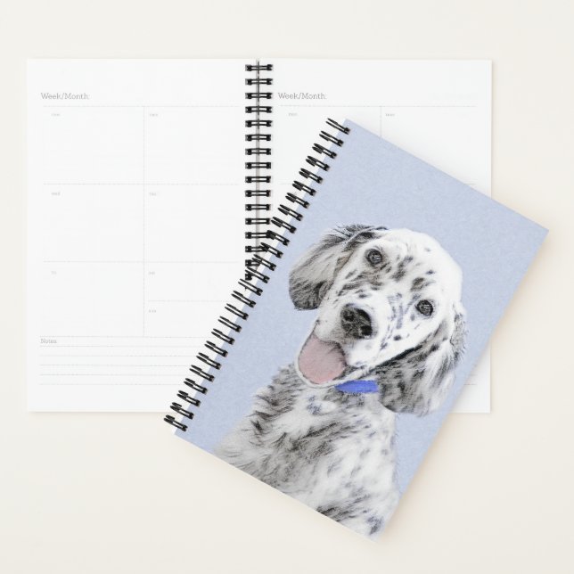 English Setter Blue Belton Malerei Hund Art Planer (Anzeige)