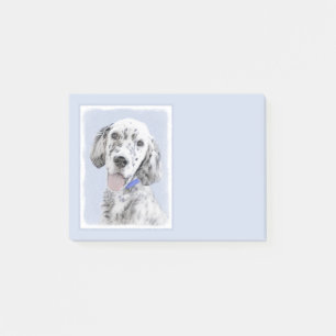 English Setter Blue Belton Malerei Hund Art Post-it Klebezettel